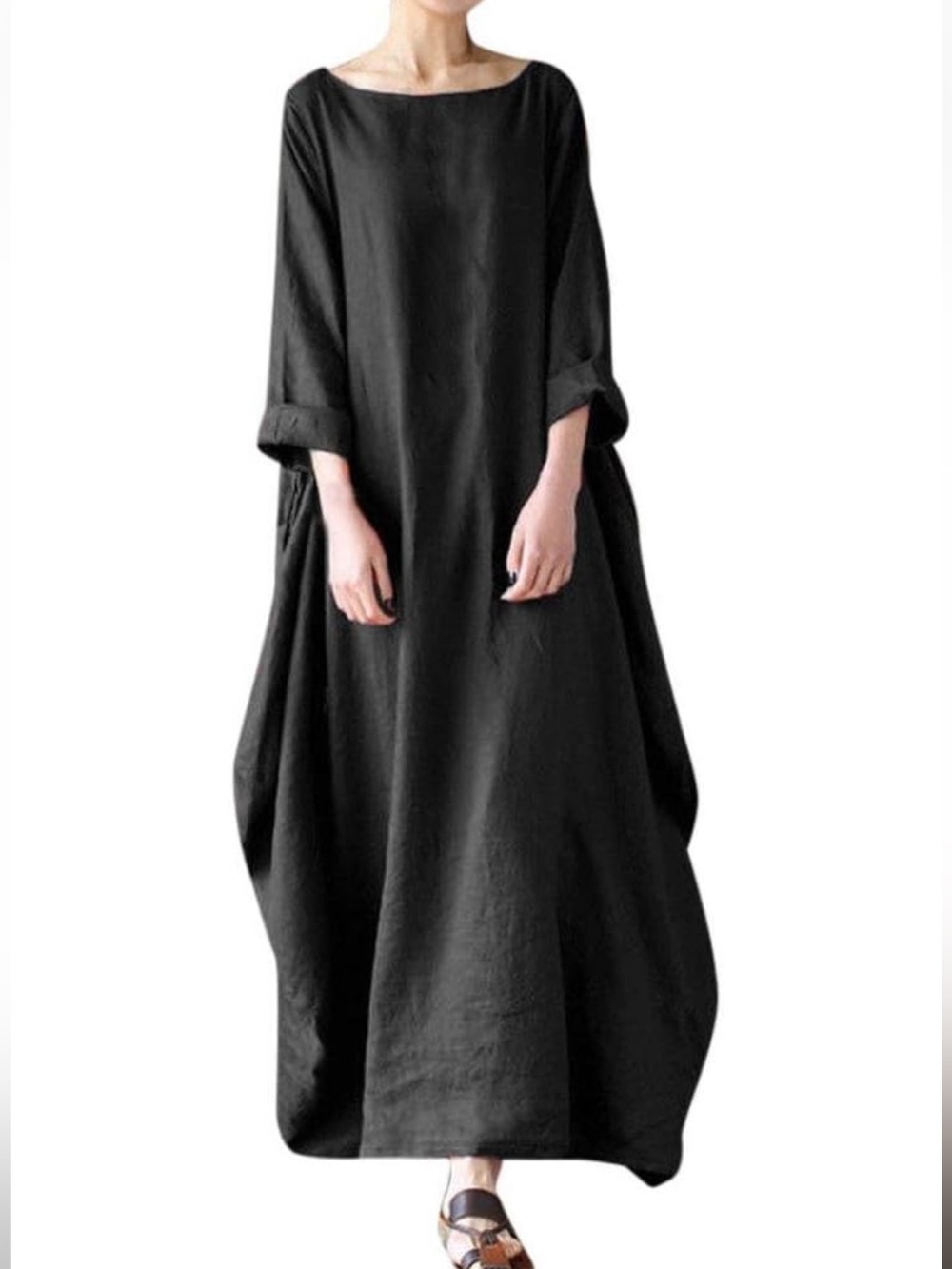 NWOT Vonda Black 4XL Midi-Length Tunic Dress